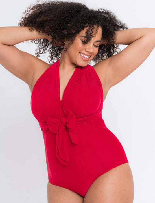 Слитный купальник Curvy Kate Wrapsody Bandeau Swimsuit  (red)