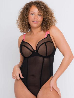 Боди Curvy Kate Elementary bodysuit (black/pink)