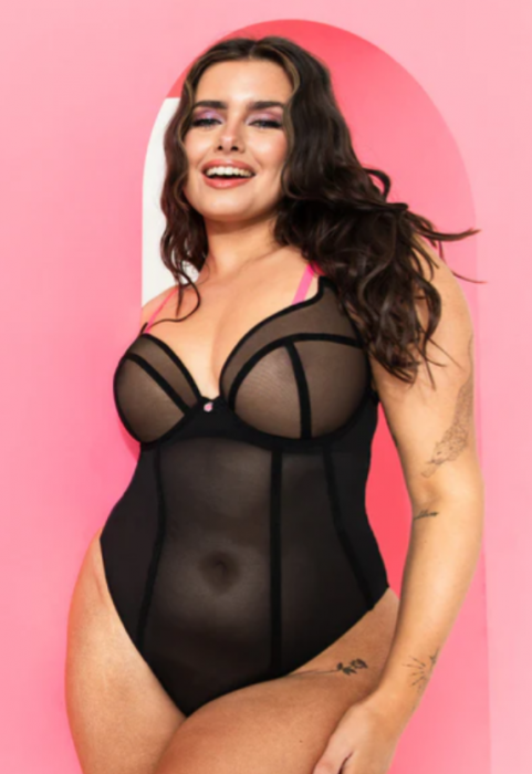 Боди Curvy Kate Elementary bodysuit (black/pink)