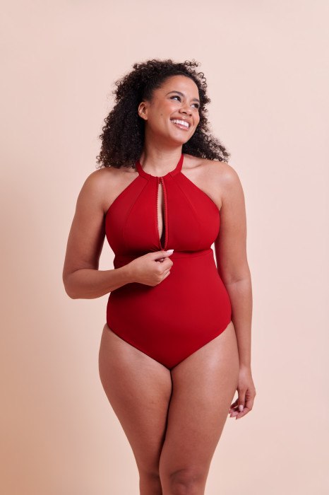Curvy Kate Zip Tide Non-Wired Mulitway Swimsuit (красный) 