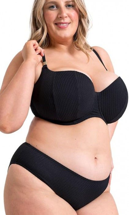 Curvy Kate Jet Set Padded Balcony Bikini Top (black) 